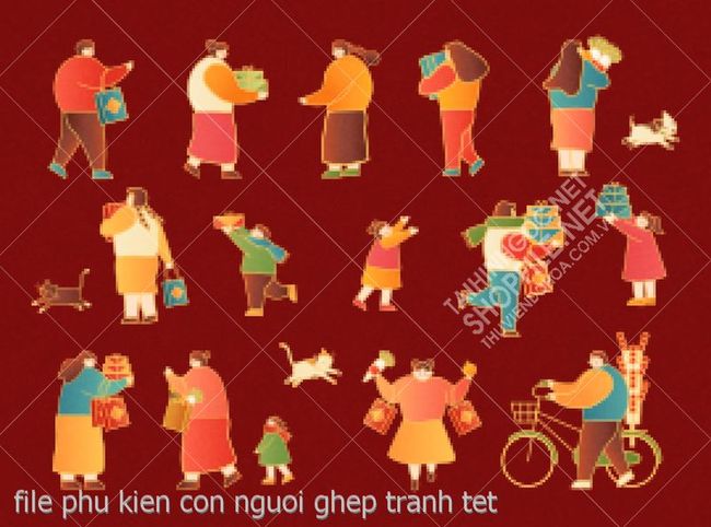 file phu kien con nguoi ghep tranh tet
